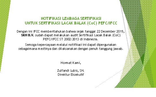 Notifikasi CoC SKH 1092015 Ina